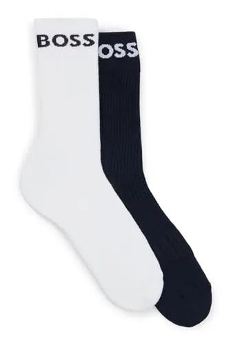 BOSS Herren 2P RS Sport CC Kurze Socken aus Stretch-Gewebe im Zweier-Pack Dunkelblau 39-42
