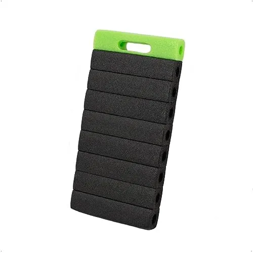 Rekord Röhrenkissen (Grün, Schwarz) aus Polyethylen Schaum, mit Griffmulde, Maße: 41x20x4,5 cm, Gartenkissen, Kniekissen, Kniematte, Kniebrett, Knieunterlage