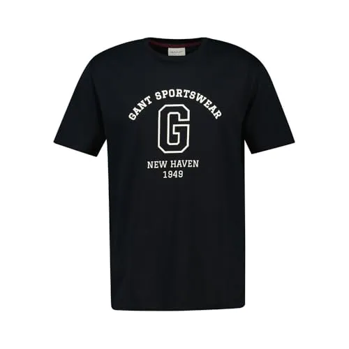 GANT Herren Graphic SS Tshirt T-Shirt, Black, M