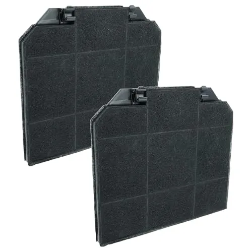 vhbw 2x Aktivkohlefilter kompatibel mit AEG DGE5860HM, DI7490-M, DGE5160HM, DGE5660HM, DD9691-M Dunstabzugshaube - 26,5 x 23,7 x 1,6 cm