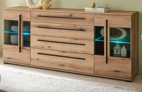 Furn.Design Sideboard Design-D in Evoke Eiche Dekor (200 x 86 cm) mit Soft-Close - Elegantes Sideboard