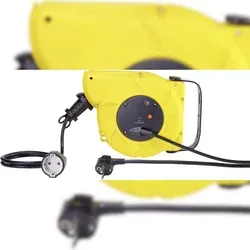 Renkforce RF-3349118 Wandkabeltrommel 9.00m Schwarz in gelb von Renkforce