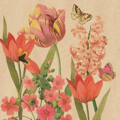 Servietten aus Recycling-Papier Charlotte Blumen Hyazinthen Frühling 33x33cm 20