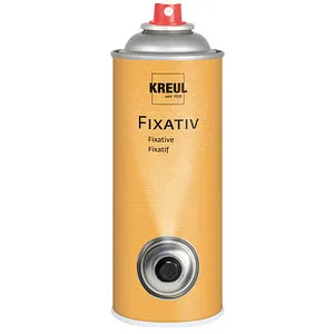 KREUL 800400 - Fixativ, 400 ml Spraydose, hochtransparenter, nicht glänzender Schutzfilm für Kreide-, Kohle- und Buntstiftzeichnungen sowie für Tempera- und Aquarellfarben