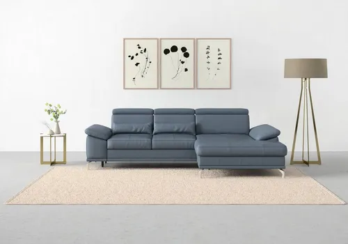 sit&more Ecksofa Cabrio L-Form, B: 295 cm, mit Sitztiefen-, Arm- & Kopfteilverstellung, 2 Nierenkissen, Federkern, optional Bettfunktion und Stauraum