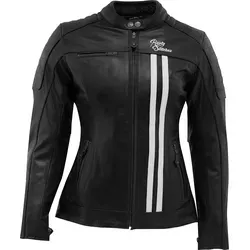 Damen Motorrad Jacke Rusty Stitches Alice - schwarz-weiß - Funktionsjacke für alle Jahreszeiten mit atmungsaktivem Material, herausnehmbaren Protektoren und 7 praktischen Taschen für optimalen Komfort und Sicherheit auf der Straße.