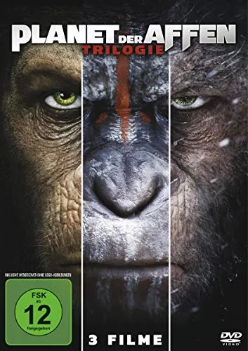 Planet der Affen Trilogie,3 DVDs: Planet der Affen: PRevolution; Planet der Affen: Revolution; Planet der Affen: Survival