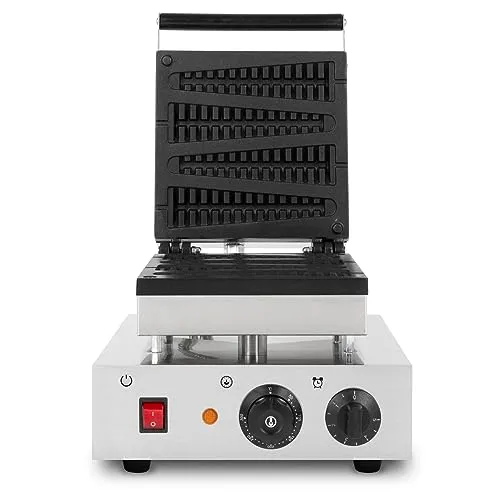 VERTES Waffeleisen für 4 Waffeln am Stiel, 1800 W, 80 Waffeln pro Stunde - Professionelles Waffeleisen für Gastronomie mit hoher Produktionskapazität, gleichmäßiger Hitzeverteilung und einfacher Reinigung dank Teflon-Antihaftbeschichtung.