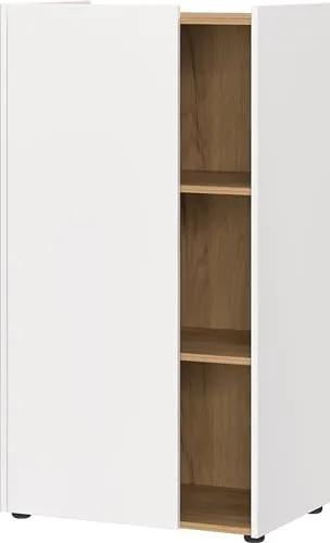 Germania Aktenschrank 6001-633 GW-HASSELT, in Weiß/Navarra-Eiche-Nb., griffloses Design, FSC-Zertifiziert, 62 x 115 x 42 cm (BxHxT)