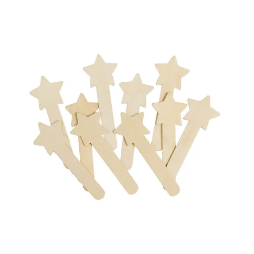 EDUPLAY 370119 Sterne Holzbastelstäbchen 10er Set