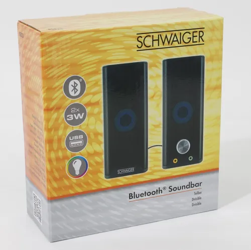 Schwaiger Bluetooth Lautsprecher mit Lichteffekten - Soundbars mit USB 2.0 A und 4x Klinkenstecker, ideal für beeindruckenden Sound und stimmungsvolle Lichteffekte bei jeder Gelegenheit.