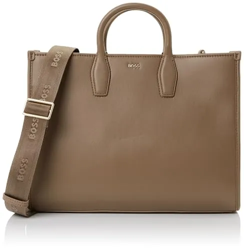 BOSS Shopper Sandy, Polyurethan - Elegante Shoppertasche aus langlebigem Polyurethan mit edler Optik, abnehmbarem Umhängeriemen und Bodennägeln für Stabilität – der perfekte Begleiter für stilbewusste Frauen.