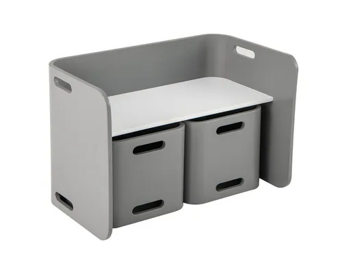 COSTWAY Kindertisch Kindersitzgrupppe (3tlg), mit 2 Stühlen, platzsparend, Holz