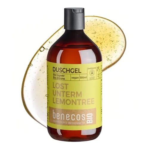 benecos Duschgel Ingwer & Zitrone 500ml - Dusch- & Badeartikel, sanft reinigendes Duschgel mit Bio-Ingwerauszug und Bio-Zitronenschalenöl für ein erfrischendes Duscherlebnis.
