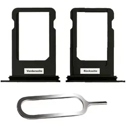 iPHONE 7 PLUS SIM KARTEN HALTER ADAPTER FACH STECKER SLOT CARD NADEL DIAMANT SCHWARZ