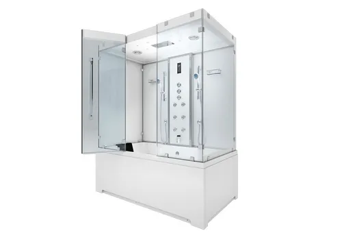 AcquaVapore K80-WS-TH-A-EC Duschtempel 100x180 cm - 3 in 1 Duschsystem - Vielseitiges Duschsystem mit Whirlpool-Funktion, aus hochwertigem Sicherheitsglas und Sanitäracryl. Einfacher Aufbau und Reinigung, ideal für entspannende Wellness-Momente. Maße: 100x180 cm, Farbe: Weiß.