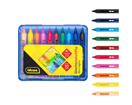 Idena Wachsmalstift Idena Wachsmaler 10 Stück Kunststoffbox