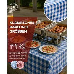 texpot Tischdecke kariert Landhausstil Bauernkaro 100% Baumwolle (1-tlg) blau 30 cm x 220 cm