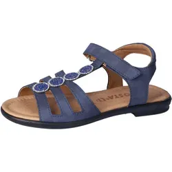 Ricosta Ana WMS Sandale für Kinder - Größe 35, Blau mit Glitzer - Wanderschuhe für Kinder, festliche Ricosta Sandale aus Lederimitat mit verstellbarem Klettverschluss und funkelndem Glitzer, ideal für besondere Anlässe.