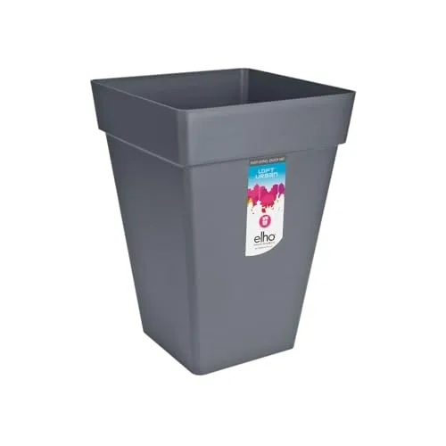 elho® Loft Pflanzgefäß Urban 37 hoch - Anthrazit, quadratisch - Garten-Zubehör, stylisches und nachhaltiges Pflanzgefäß aus recyceltem Kunststoff für moderne Garten- und Balkonideen.