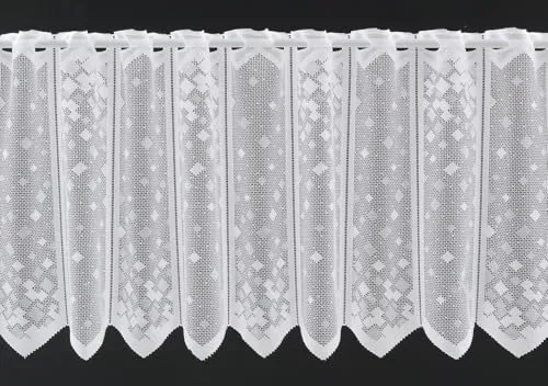 frankgardinen Scheibengardine Mini Quadrate 45 cm hoch Weiß