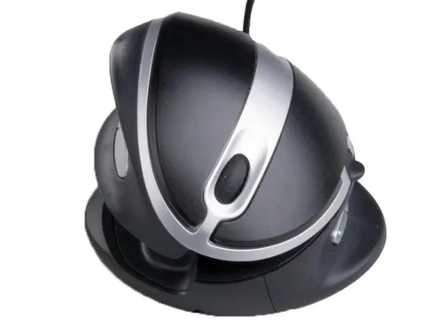 BAKKERELKHUIZEN OysterMouse - Ergonomische vertikale Maus - Ergonomische Maus für komfortables Arbeiten, reduziert Handgelenkschmerzen, verstellbare Neigungswinkel, geeignet für Links- und Rechtshänder, ideal für Homeoffice und Büro.