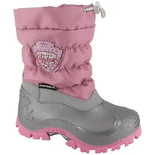 Spirale Jungen Mädchen Sabrina Schneestiefel, Rosa, 29 EU - Wanderschuhe für Kinder, wasserabweisendes Nylon und warmes Fleecefutter sorgen für trockene und warme Füße bei jedem Wetter.