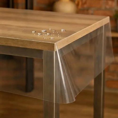 Transparente Folie Schutzfolie Tischdecke 0,3 mm Rechteckig 130 x 50 cm abwaschbare Schutztischdecke