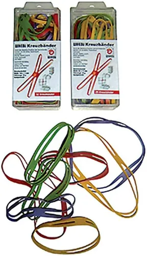 Kreuzbänder 80 X 11mm farblich sortiert Gummi PG = 35 g