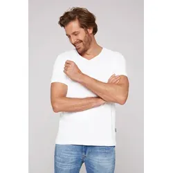 CAMP DAVID V-Shirt 2-tlg Pack, opticwhite - T-Shirts im praktischen 2-er Pack, aus 100% atmungsaktiver Baumwolle, ideal für lässige Looks und einfache Pflege.