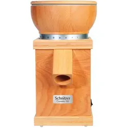 Schnitzer Getreidemühle CEREALO 100 - Kompakte elektrische Getreidemühle aus Buche mit 250 Watt Leistung, ideal für frisches Mehl zu Hause. 5 Jahre Herstellergarantie für höchste Qualität.