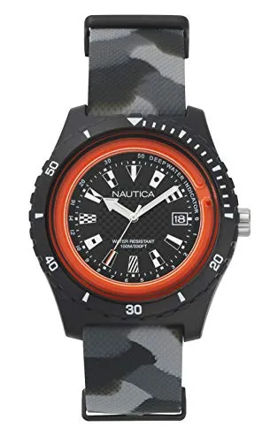 Nautica Surfside NAPSRF005 Herrenuhr - Hochwertige Herrenuhr für Outdoor-Abenteuer, wasserdicht bis 100 Meter und mit robustem Silikonarmband. Ideal für Sport und Freizeit.
