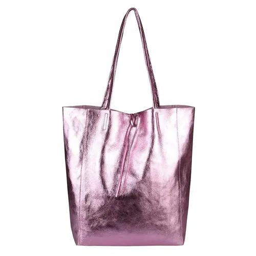 ITALYSHOP24 Schultertasche Made in Italy Damen Premium Leder SHOPPER Tasche HOBO Umhängetasche, Echtleder Business Bag leicht groß klassisch sicher geräumig Beutel