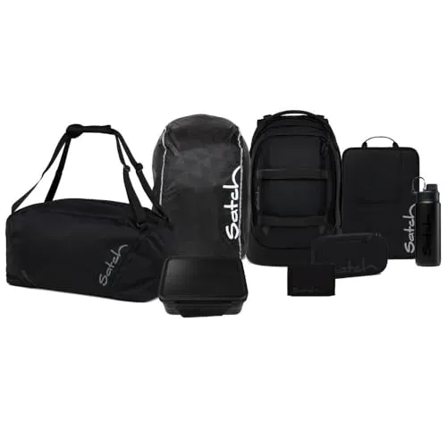 Satch Pack Kollektor Edition Schulrucksack Set 8tlg. (Blackjack) - Praktisches 8-teiliges Set mit Schulrucksack, Brotdose und Trinkflasche. Der Rucksack bietet ein großes Hauptfach und ein separates Fach für nasse Dinge. Ideal für Schule und Sport, mit durchdachten Details für den Alltag.
