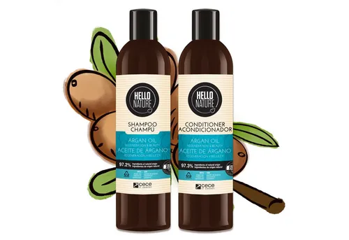 P-Beauty Cosmetic Accessories Haarpflege-Set Haar Shampoo Conditioner Set Haarmaske mit Arganöl Hello Nature, Haarpflege, Shampoo, Haarmaske, Haarspülung, Arganöl