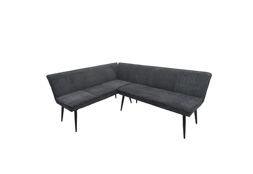 Eckbank Mesilla 154 x 195 cm in Anthrazit - Moderne Sitzbank für Esszimmer oder Küche, mit komfortabler Polsterung und robustem Metallgestell - ideal für gesellige Runden.