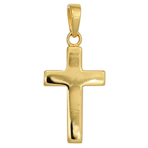 Anhänger Kreuz Kreuzchen 925 Silber vergoldet - Halsketten & Anhänger, hochwertiger 925er Sterlingsilber-Anhänger in elegantem Gelbgold-Finish, ideal für jeden Anlass und Unisex tragbar.