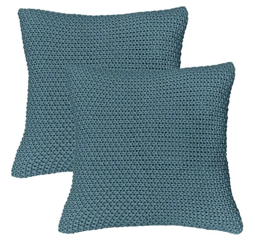 wometo Kissenhülle Strick mit Reißverschluss, 45x45 cm, (2 Stück), OEKO-TEX®, 2 Kissenbezüge, edles & schlichtes Strickmuster