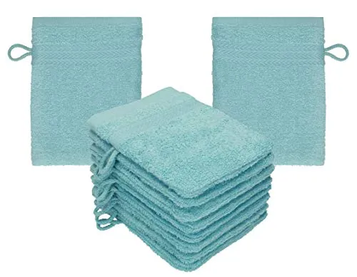 Betz Waschhandschuhe Premium 10 Stück 16x21 cm – 100% Baumwolle 470g/m² – Weiche Frottee Waschlappen – Pflegeleicht & saugstark - Farbe Ocean