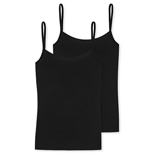 Schiesser Damen 2 Pack Spaghettitop Unterhemd - Unterhemden für Damen im praktischen Doppelpack, aus temperaturausgleichendem Modal-Material für optimalen Tragekomfort und blickdichtes Design.
