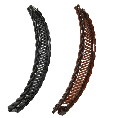 Stück Banana Clip Damen Claire Haarklammer Groß Haarspangen Flat Claw Clip Dickes für Kitsch Haarnadel Bananenspange Haare Bananen Haarspange Banana Hair Clips Volume Invisibobble Haarklammer French 2