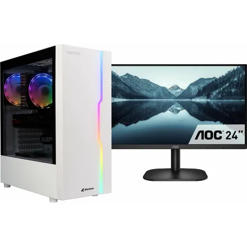 CAPTIVA Power Starter R78-409 TFT Bundle - PC-System mit 32 GB RAM und 2000 GB SSD für hohe Leistung und schnelles Arbeiten, inklusive Windows 11 Home und Full HD Monitor.