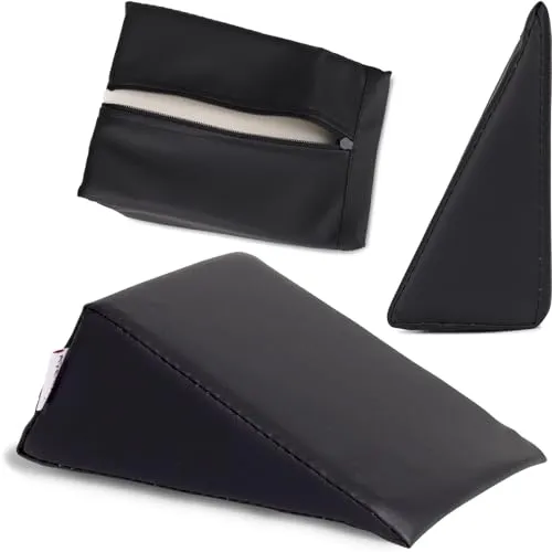 HABYS Lagerungsrolle Halbrund, Nackenrolle, Knierolle Lagerungsrolle, Nackenkissen, Lagerungskissen für Massage und Therapie, MDR-Zertifizieriung, Kniehalbrolle in Größe:60x15x10cm, Schwarz