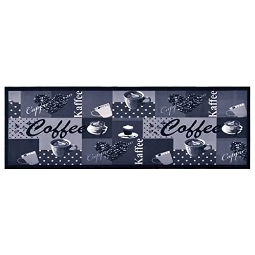 vidaXL Küchenteppich Waschbar Kaffee Blau 60x300 cm in blau von vidaXL