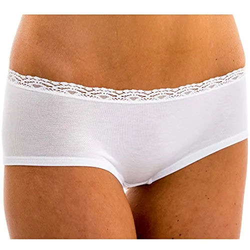 HERMKO 5790 Damen Panty mit Spitze - Keine Gummiabschlüsse, Farbe:weiß, Größe:32/34 (XS)