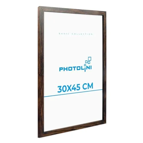 PHOTOLINI Bilderrahmen 30x45 cm – Moderner Poster-Rahmen - Schlichter MDF-Bilderrahmen für 1 Bild im Format 30x45 cm. Ideal zum Aufhängen, schafft individuelle Wohnakzente mit Fotos oder Postkarten. Inkl. Zubehör für einfache Montage.