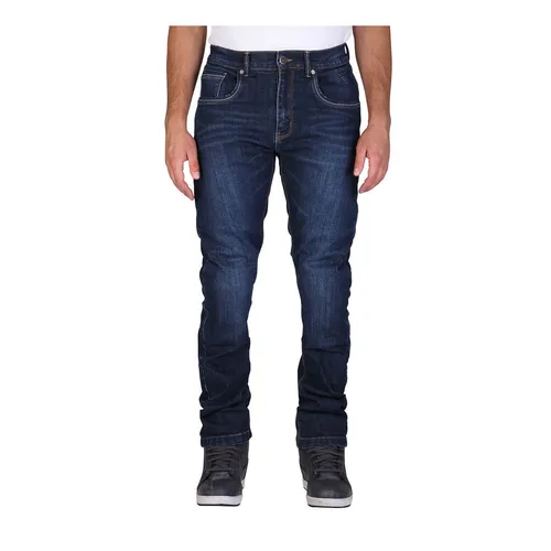 Modeka Glenn 2 Motorrad Jeans mit Knieprotektoren - Blau Short 34 - Sportliche Motorradhose mit integrierten Knieprotektoren für optimalen Schutz. Perfekt für Motorradfahrer, die Stil und Sicherheit kombinieren möchten.