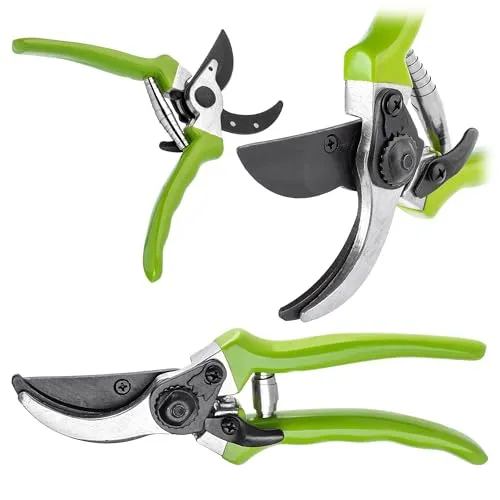 KADAX Bypass-Schere mit rutschfesten Griffen, Gartenschere mit Antihaftbeschichteten Klingen, Gartenwerkzeuge aus Stahl, Gartenzubehör (21cm)