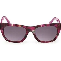 GUESS Geometrische Acetat Sonnenbrille - Modische GUESS Sonnenbrille aus Acetat, mit geometrischem Design und Linsen-Durchmesser von 56 mm, ideal für stilbewusste Träger.
