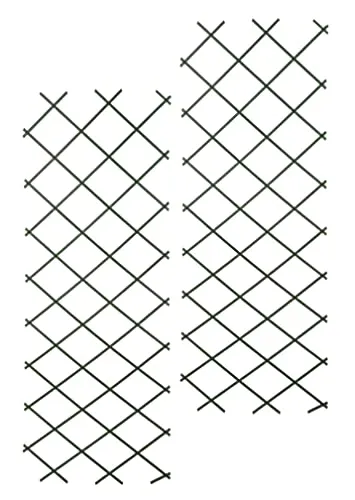 Rankgitter aus Kunststoff 2er Set ausziehbar - 180 x 60 cm - Scherenspalier für Kletterpflanzen - Rank Hilfe Gitter Zaun Spalier
